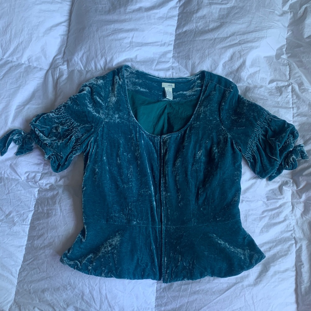 NWOT Odille (Anthro) velvet corset top Queen Anne